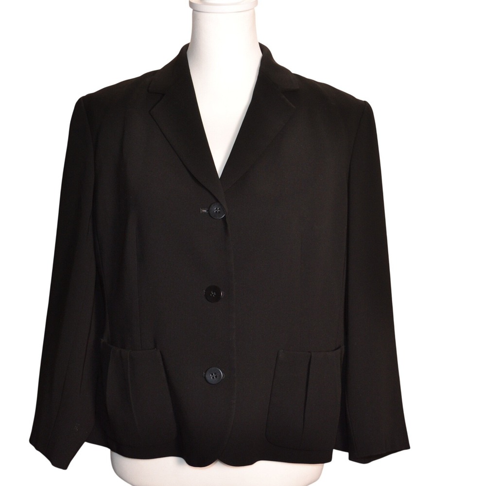 Talbots Petite Black‎ Blazer Jacket Minimalist Work Office Professional Travel